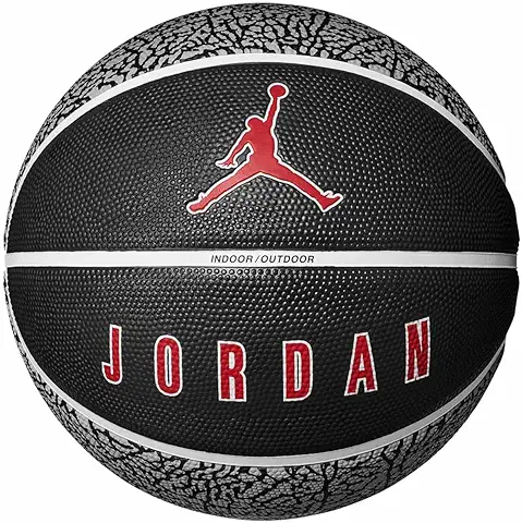 Nike Rubber Jordan Playground 2.0 8P Deflated Basketball (Wolf gray/ Black/ white/ Varsity Red/ Size : 7)